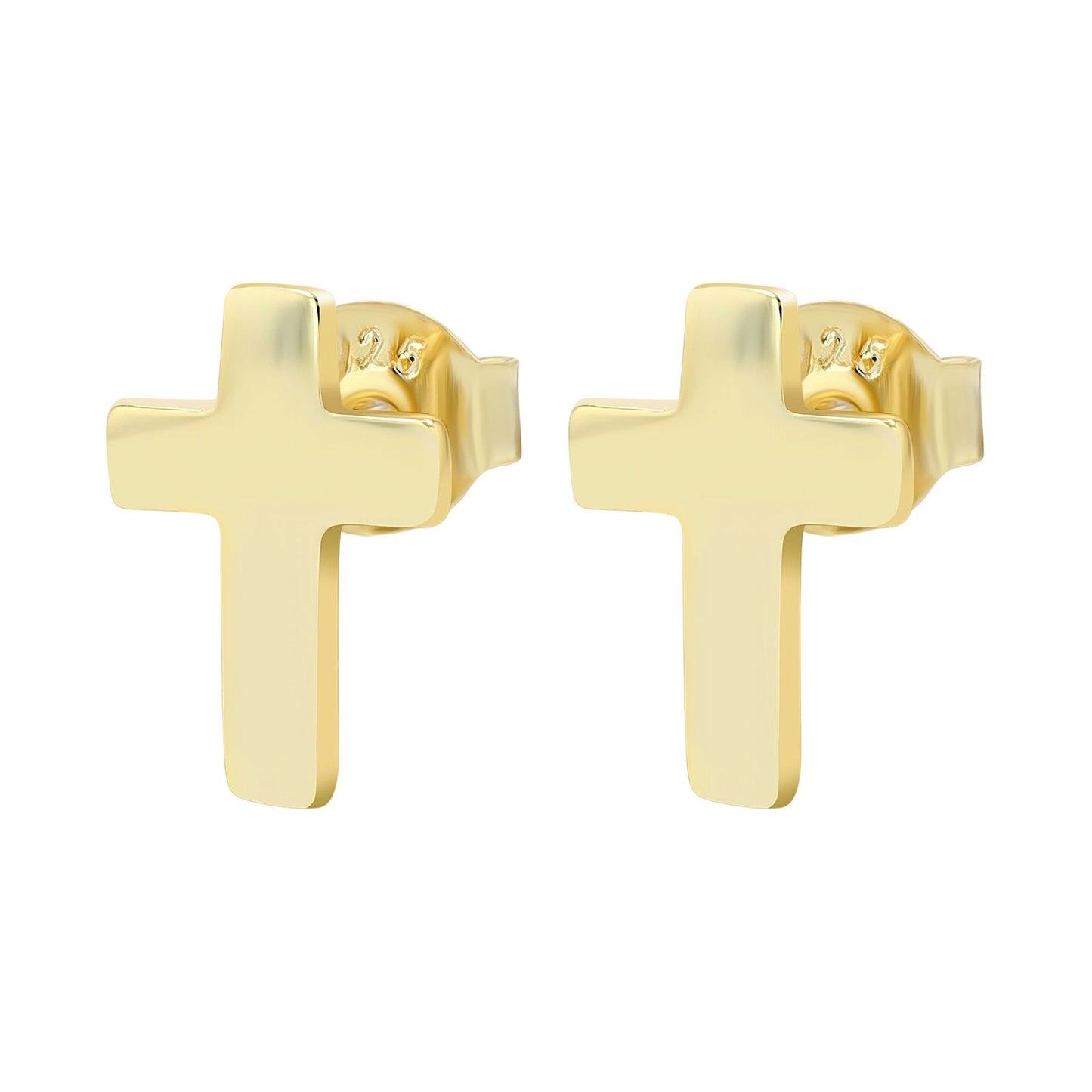 Damen Ohrringe – Ohrstecker Kreuz aus 925 Silber