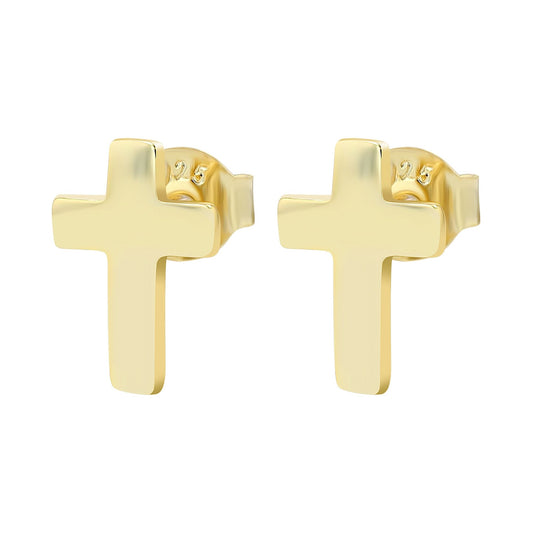 Damen Ohrringe – Ohrstecker Kreuz aus 925 Silber