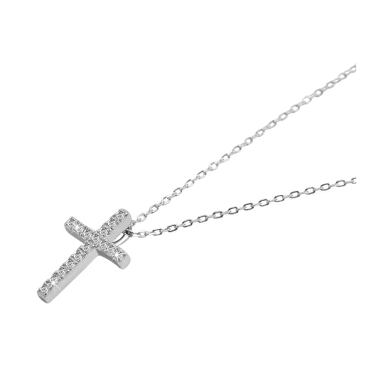 Damen Halskette aus 925 Silber mit Zirkonia 43+5