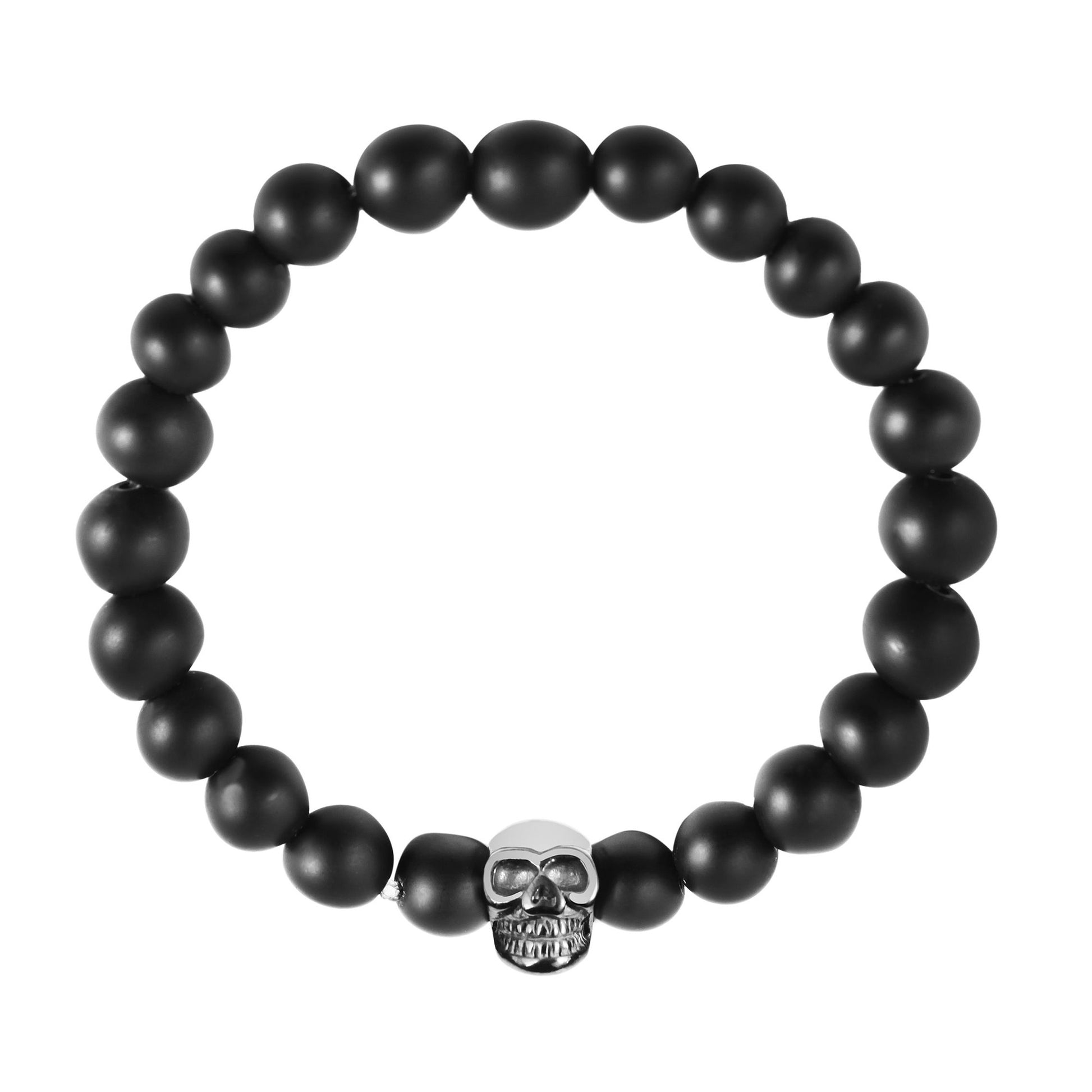 Unisex Anhänger – Totenkopfanhänger aus Edelstahl mit Achat
