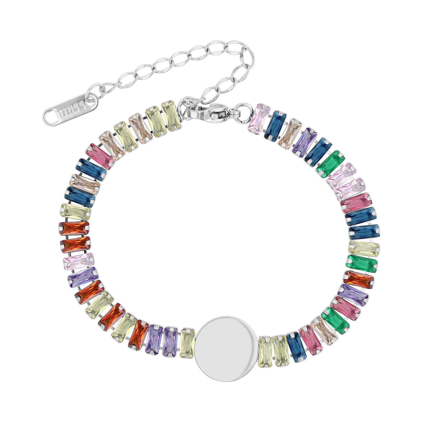 Damen Armband aus Edelstahl mit Zirkonia 18 cm
