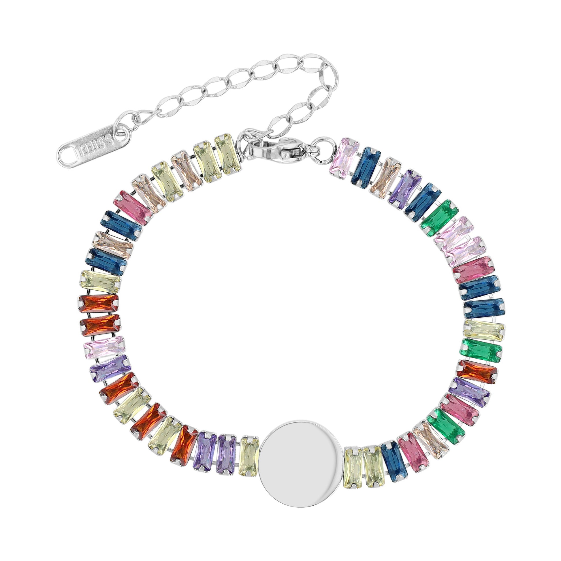 Damen Armband aus Edelstahl mit Zirkonia 18 cm