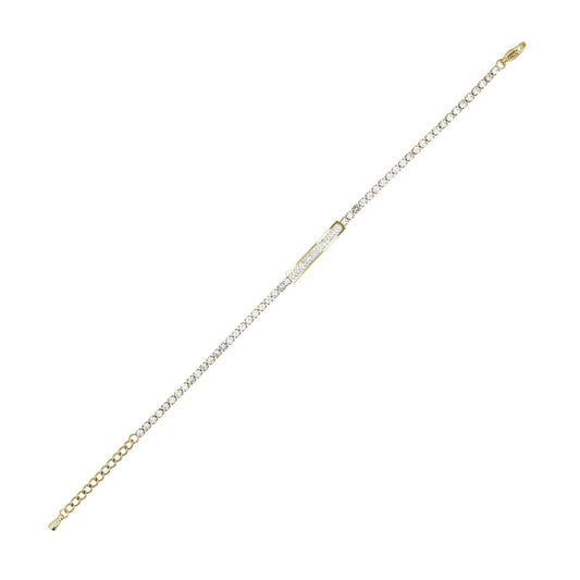 Damen Armband aus Edelstahl mit Strass Steinchen 16 cm