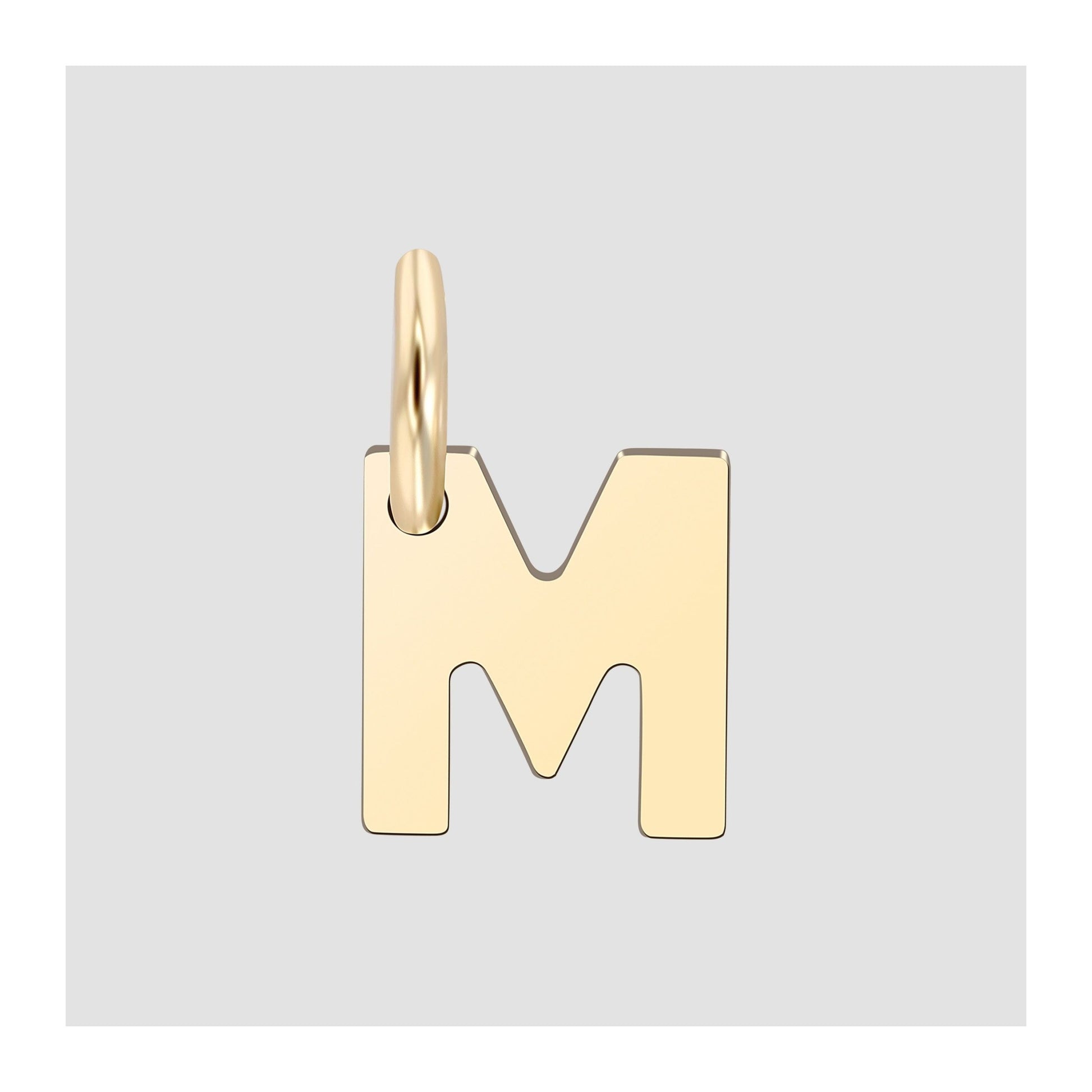 Unisex Anhänger – Buchstabe N Buchstabenanhänger aus 375 Gold