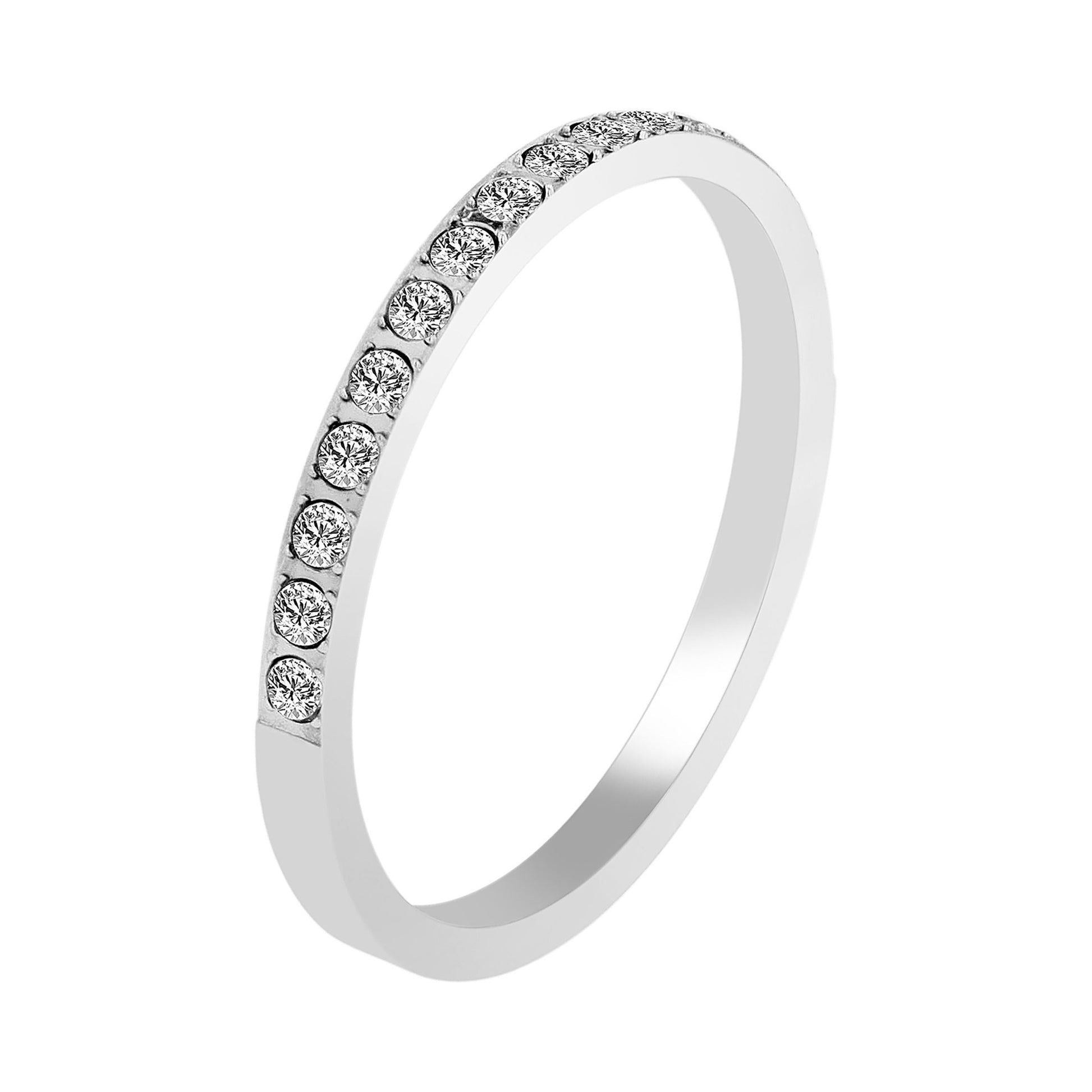 Damen Ring aus Edelstahl mit Strass Steinchen