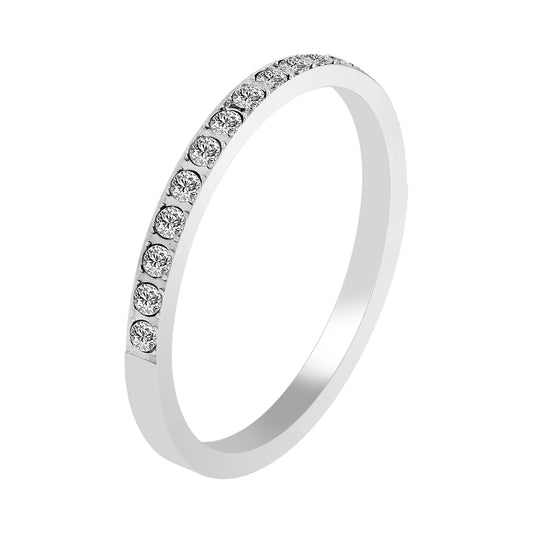 Damen Ring aus Edelstahl mit Strass Steinchen