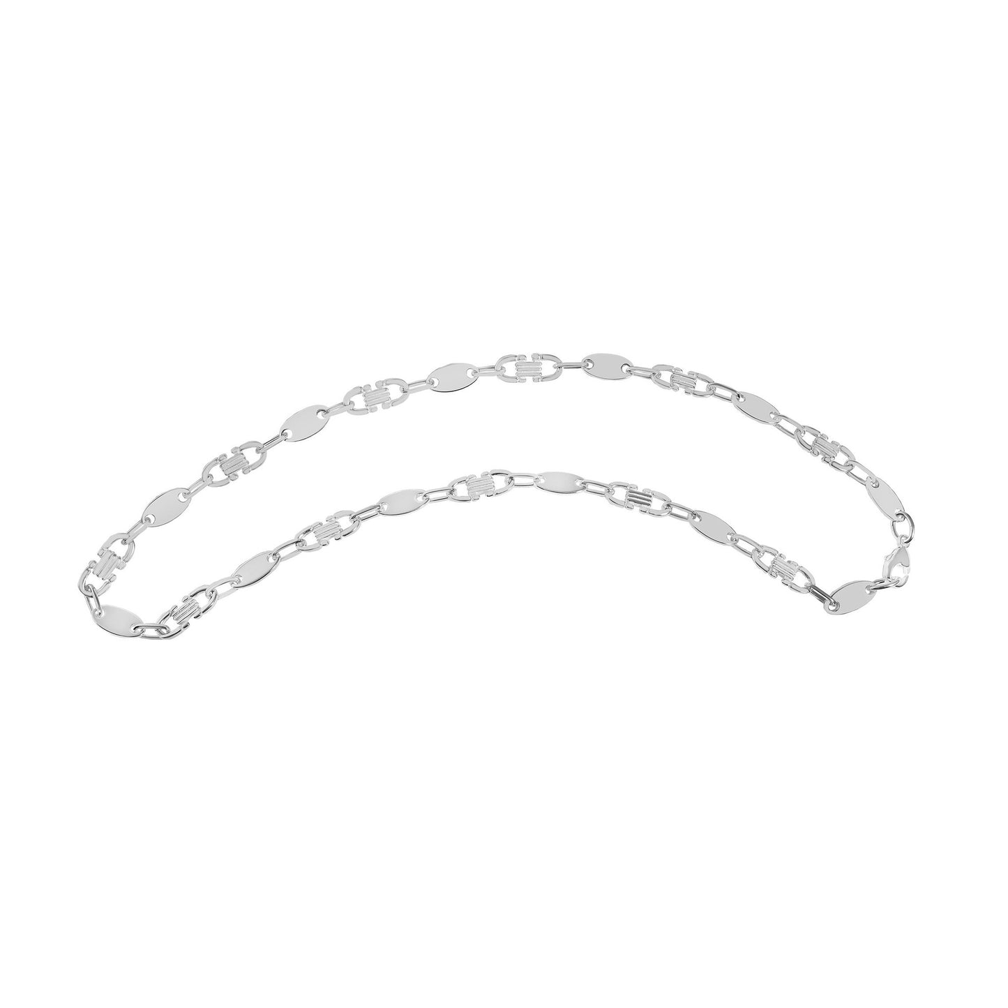Herren Halskette – Plattenkette aus 925 Silber 70 cm