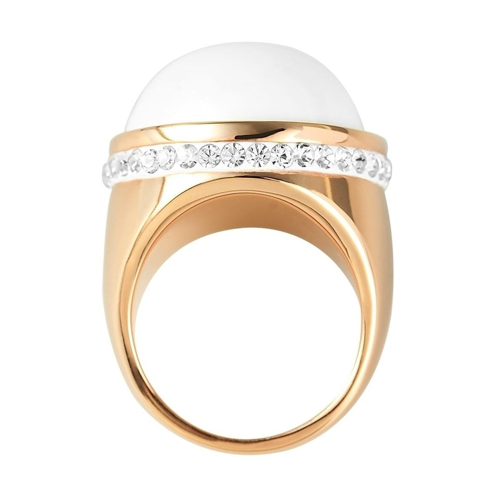Damen Ring aus Edelstahl mit Strass Steinchen