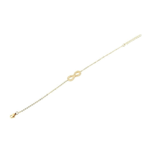 Damen Armband – Unendlichkeitszeichen aus Edelstahl mit Strass Steinchen 18 cm