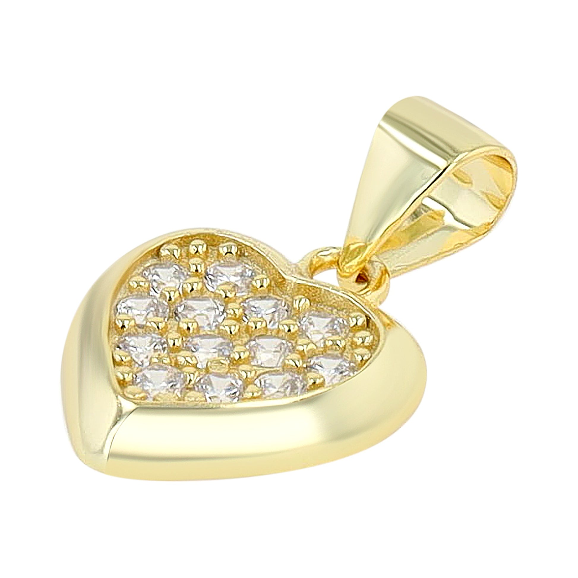 Damen Anhänger – Herz Herzanhänger aus 925 Silber mit Zirkonia