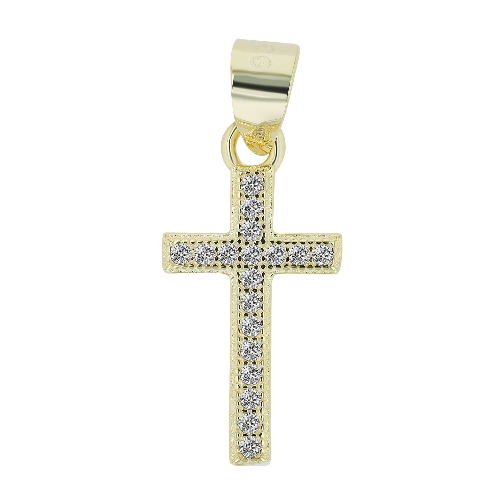 Damen Anhänger – Kreuz Kreuzanhänger aus 925 Silber mit Zirkonia