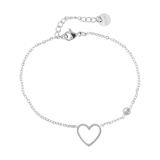 Damen Armband – Herz aus Edelstahl 17+3 cm