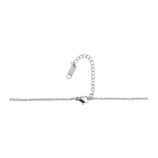 Damen Halskette – Ankerkette aus Edelstahl mit Zirkonia 43 cm