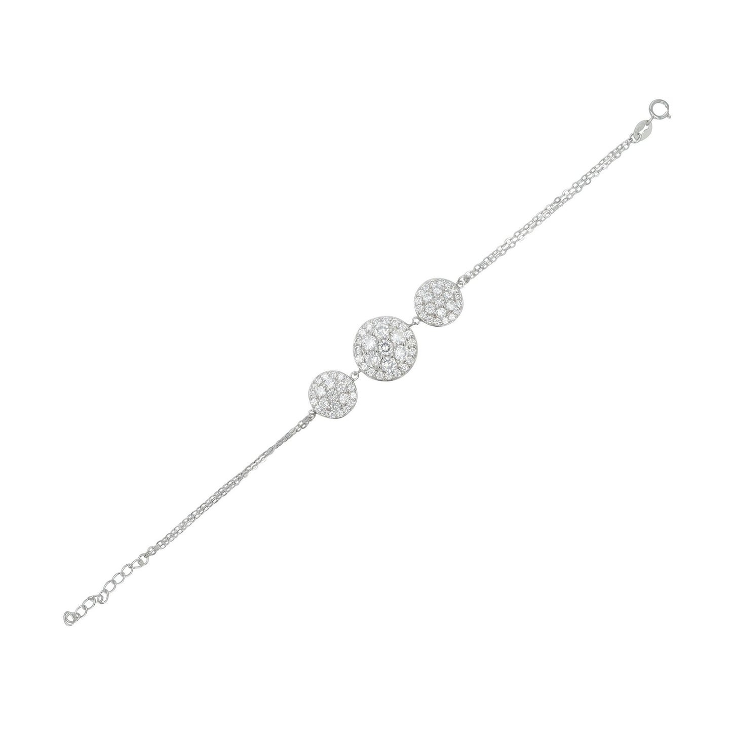 Damen Armband aus 925 Silber mit Zirkonia 17+3 cm
