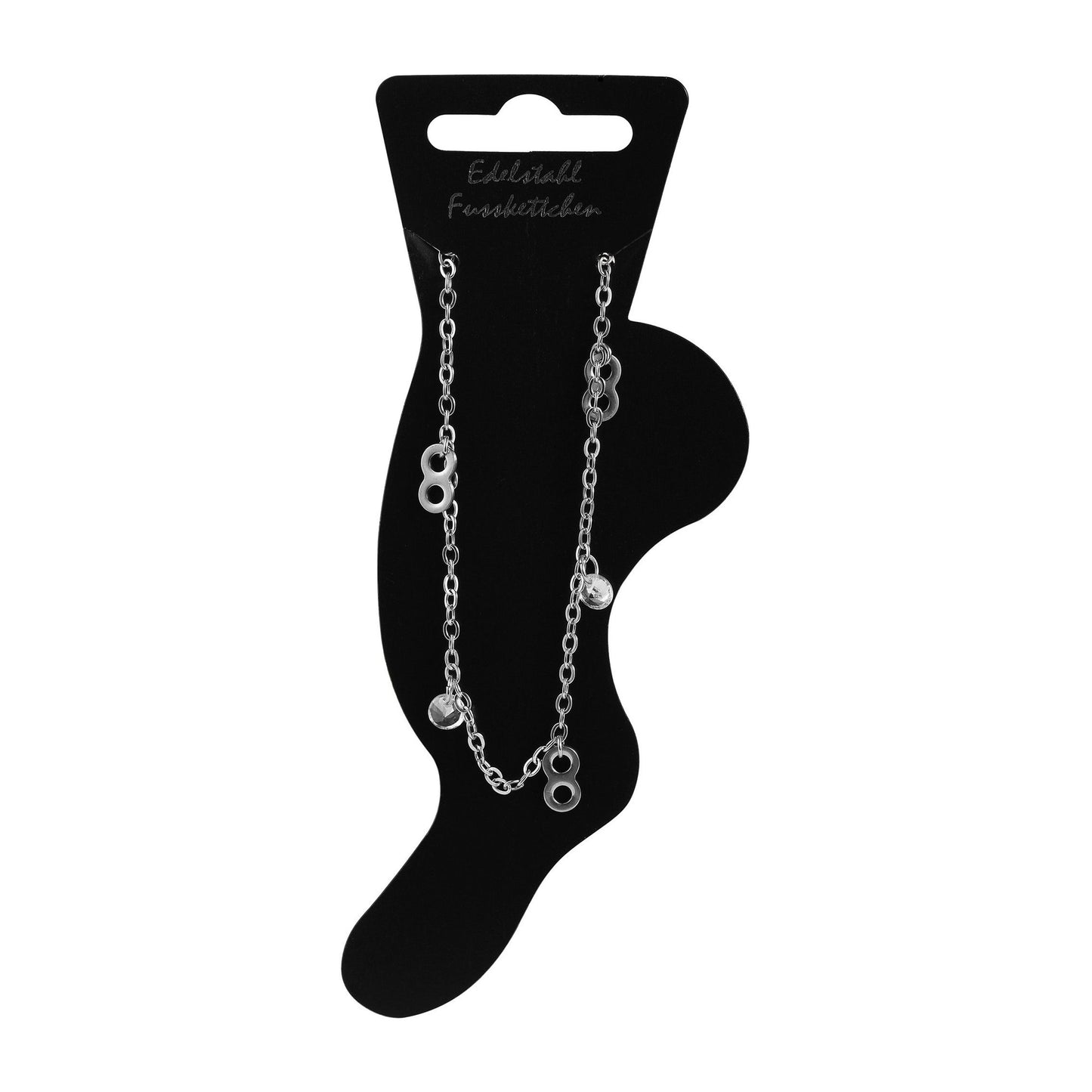 Damen Armband – Unendlichkeitszeichen aus Edelstahl mit Strass Steinchen 25 cm