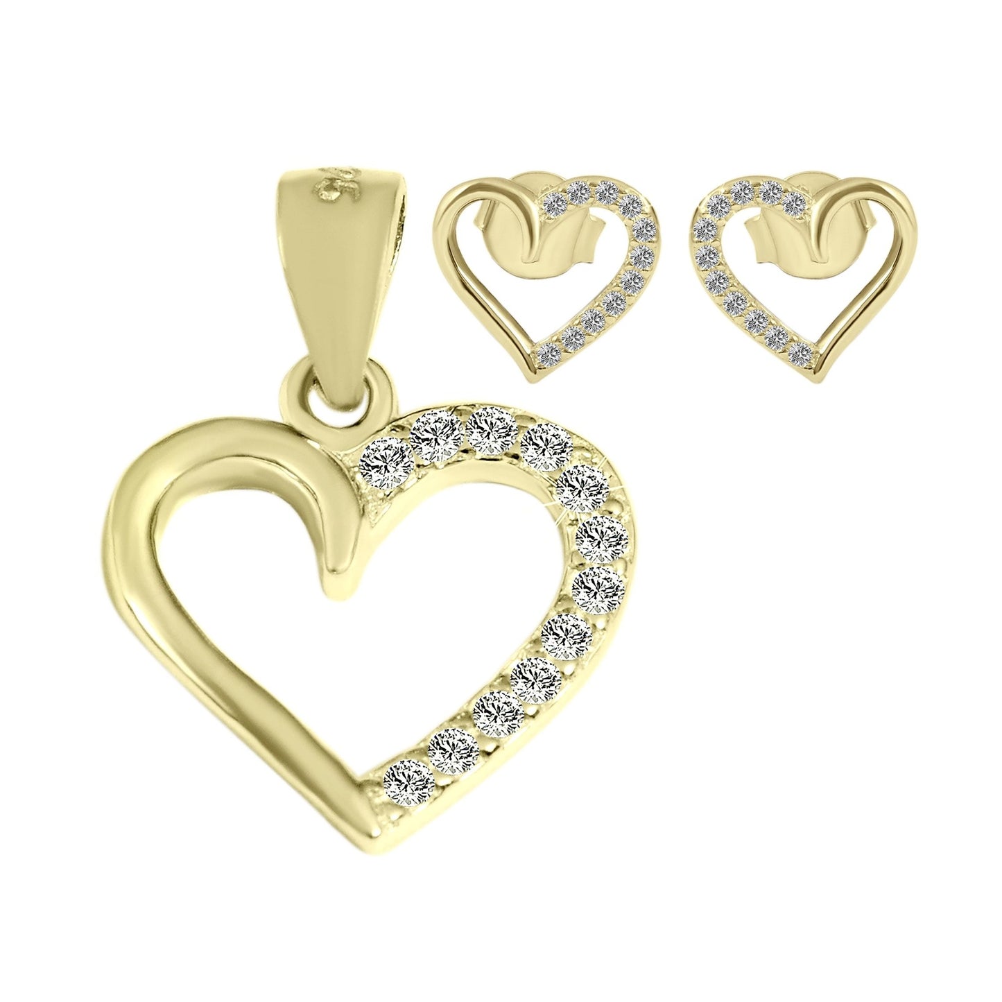 Damen Anhänger – Herzanhänger aus 925 Silber mit Zirkonia