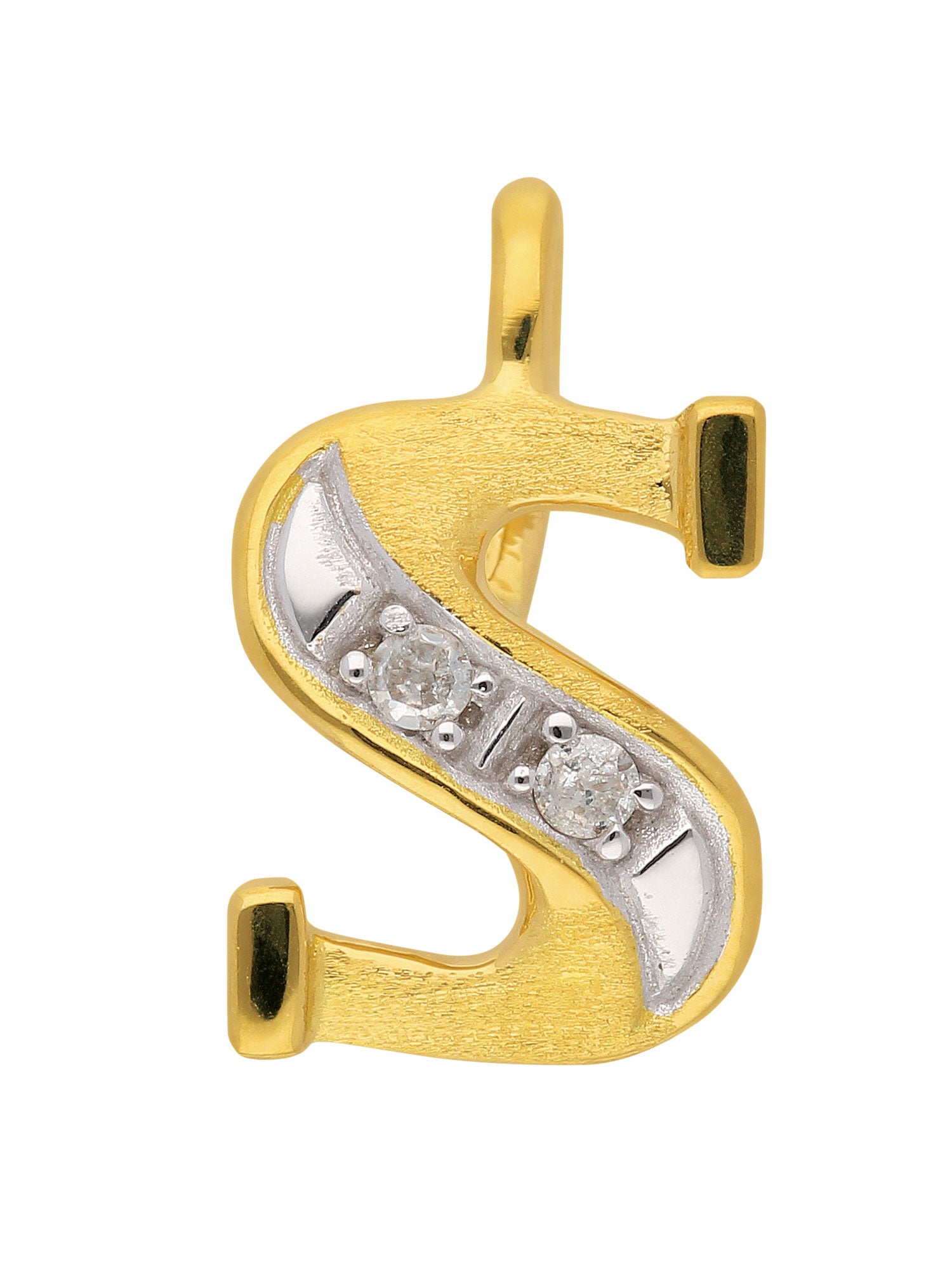 Adelia´s 585 Gold Buchstabenanhänger mit Diamant