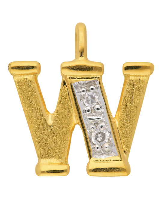 Adelia´s 585 Gold Buchstabenanhänger mit Diamant