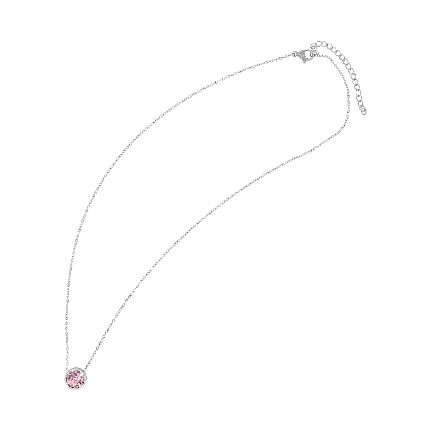 Damen Halskette aus Edelstahl mit Kristall 43 cm