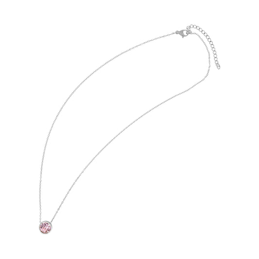 Damen Halskette aus Edelstahl mit Kristall 43 cm