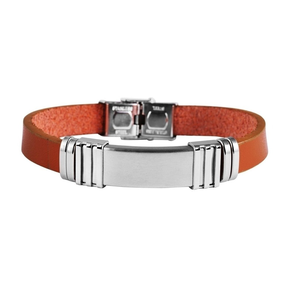 Unisex Armband – Armreif aus Leder 21,5 cm