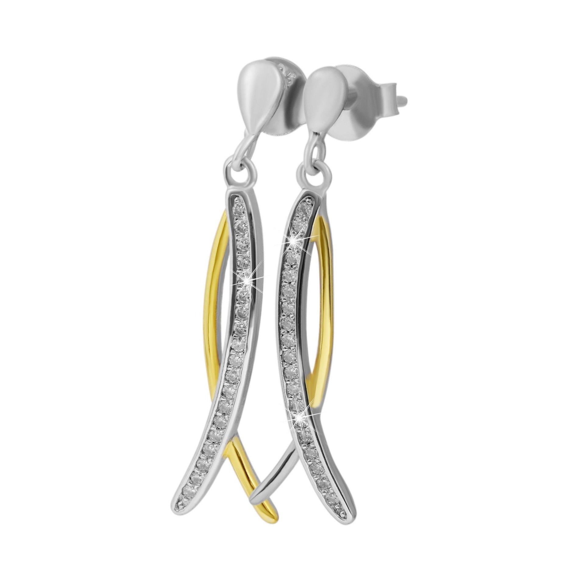 Damen Ohrringe – Ohrhänger aus 925 Silber mit Zirkonia