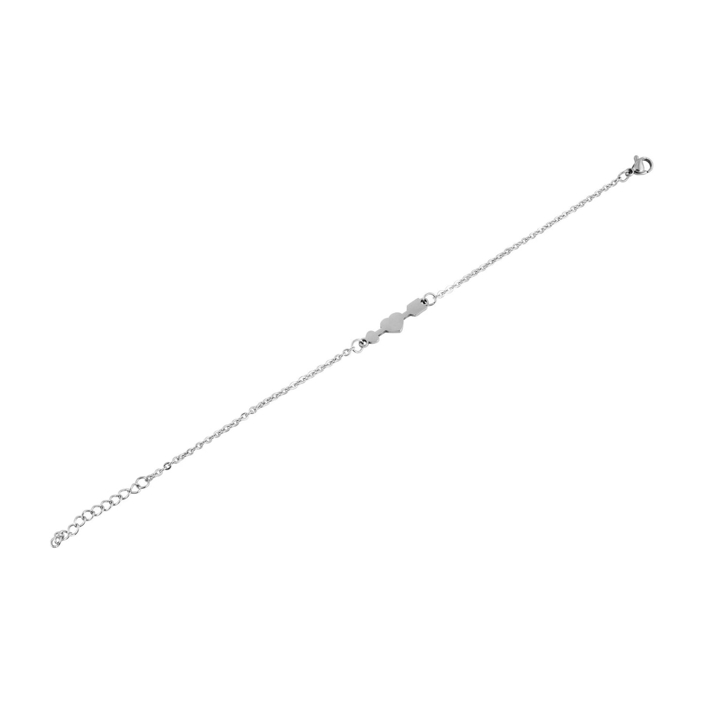 Damen Armband – Herz aus Edelstahl 17 cm