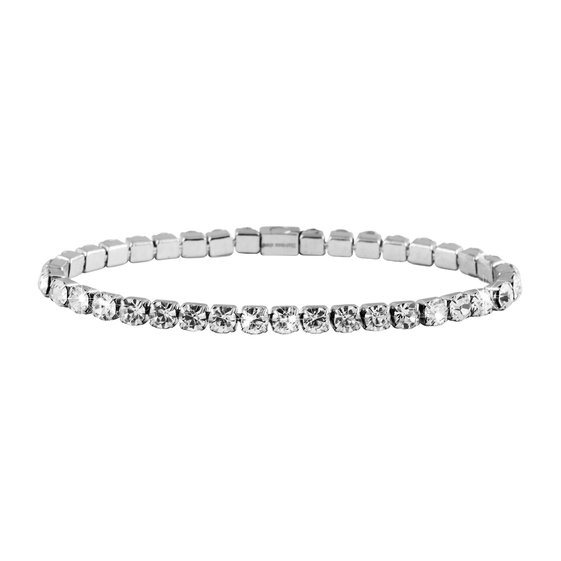 Damen Armband – Gliederarmband aus Edelstahl mit Strass 23 cm