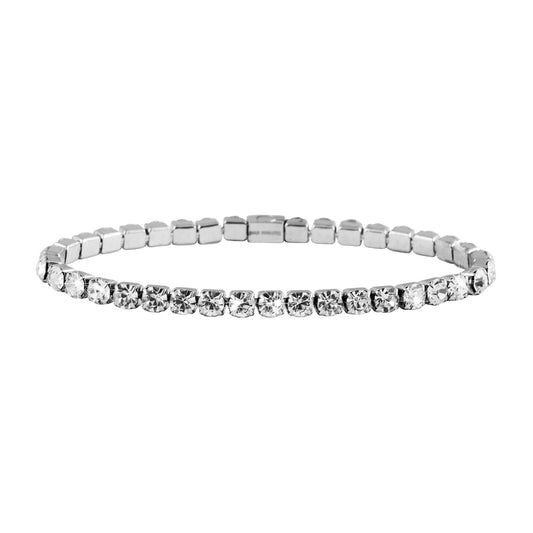 Damen Armband – Gliederarmband aus Edelstahl mit Strass 23 cm