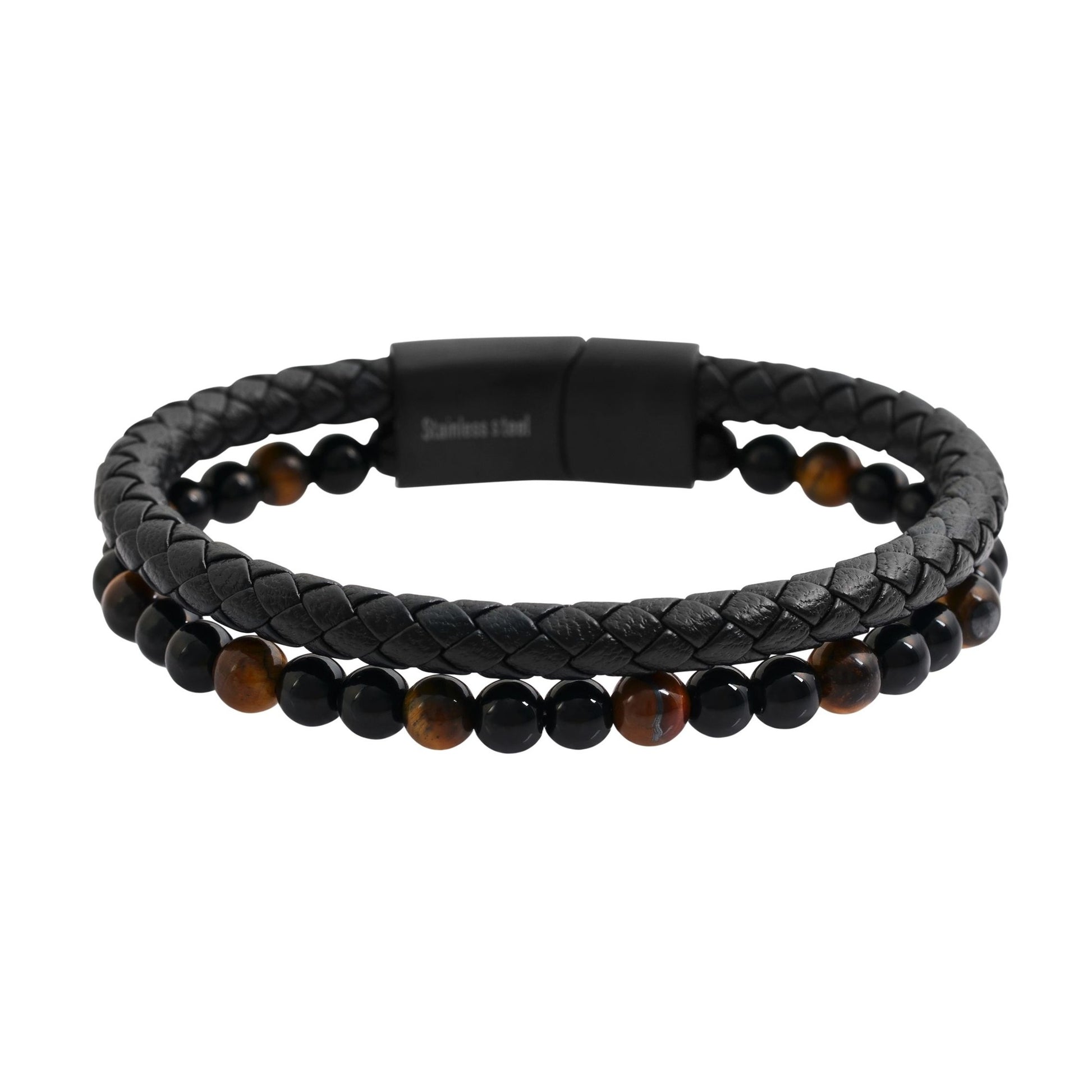 Unisex Armband aus Leder mit Perle 23 cm