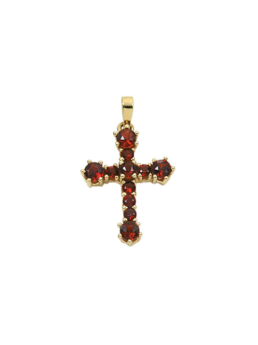 Adelia´s 333 Gold Anhänger Kreuz mit Granat