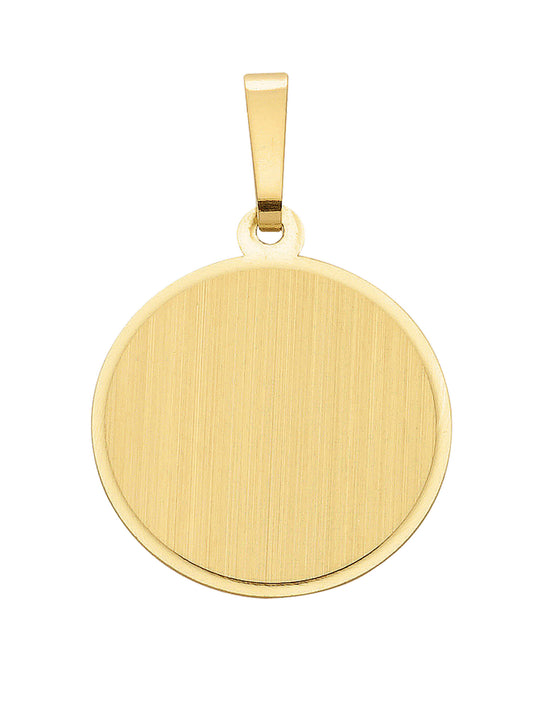 Adelia´s 585 Gold Gravurplatte Anhänger Ø 15,5 mm