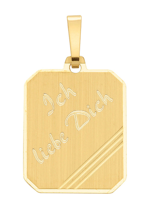 Adelia´s 585 Gold Gravurplatte Anhänger