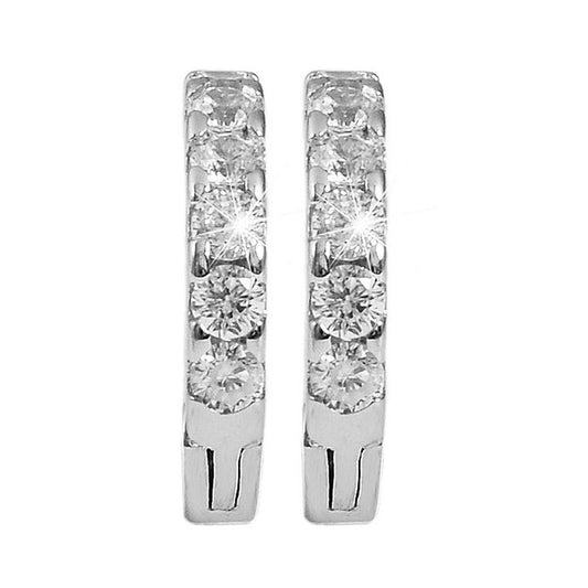 Damen Ohrringe – Klappcreole aus 925 Silber mit Zirkonia