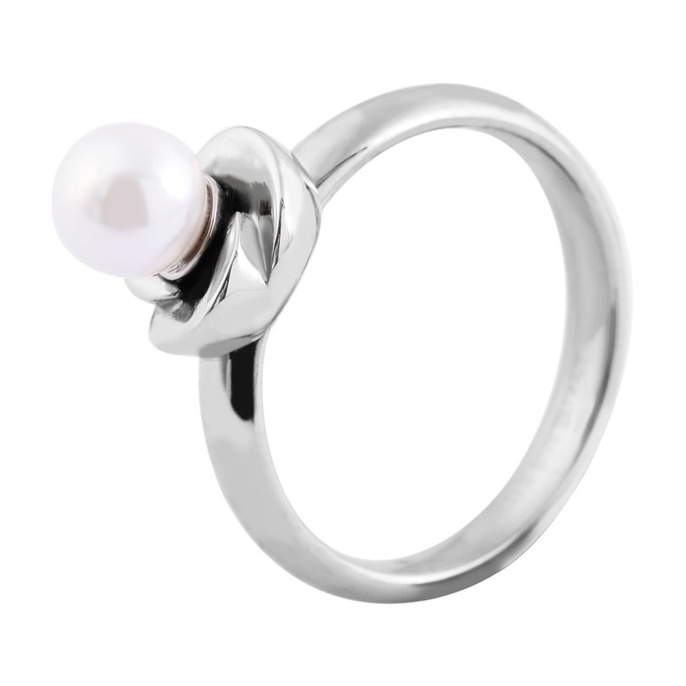 Damen Ring aus Edelstahl mit Perle