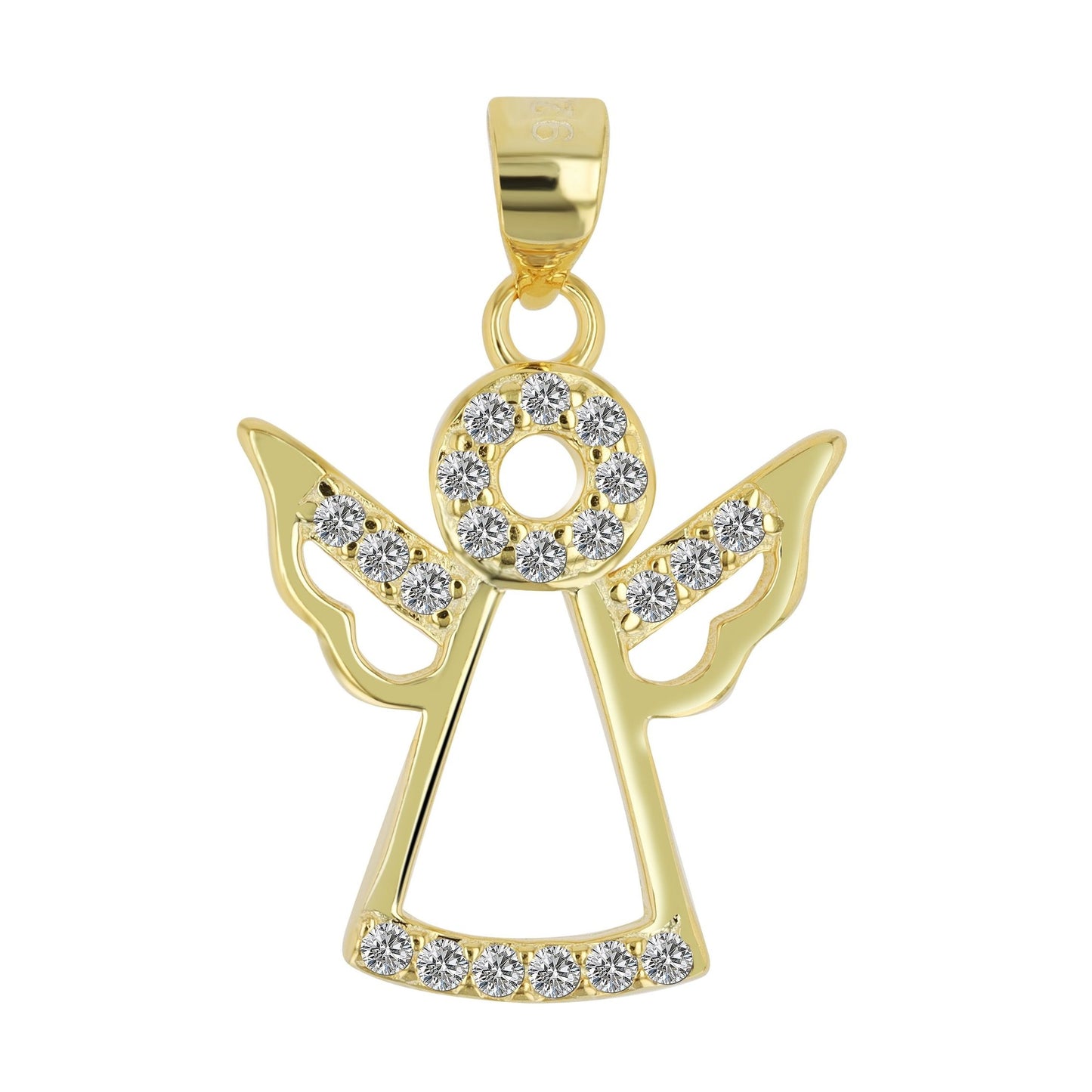 Damen Anhänger – Engelanhänger aus 925 Silber mit Zirkonia