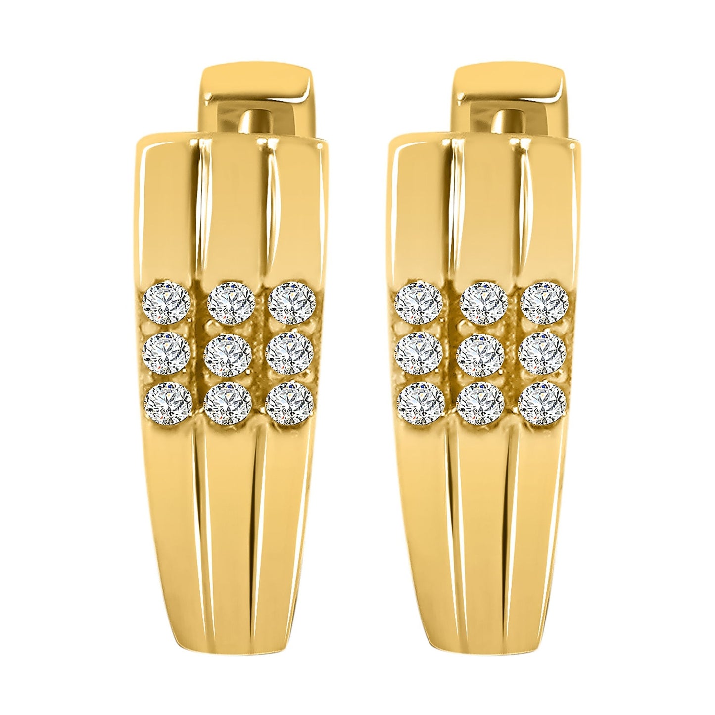 Damen Ohrringe – Klappcreole aus 333 Gold mit Zirkonia