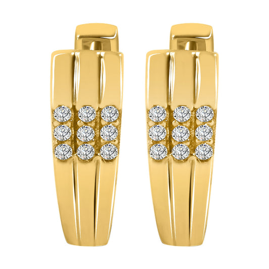 Damen Ohrringe – Klappcreole aus 333 Gold mit Zirkonia
