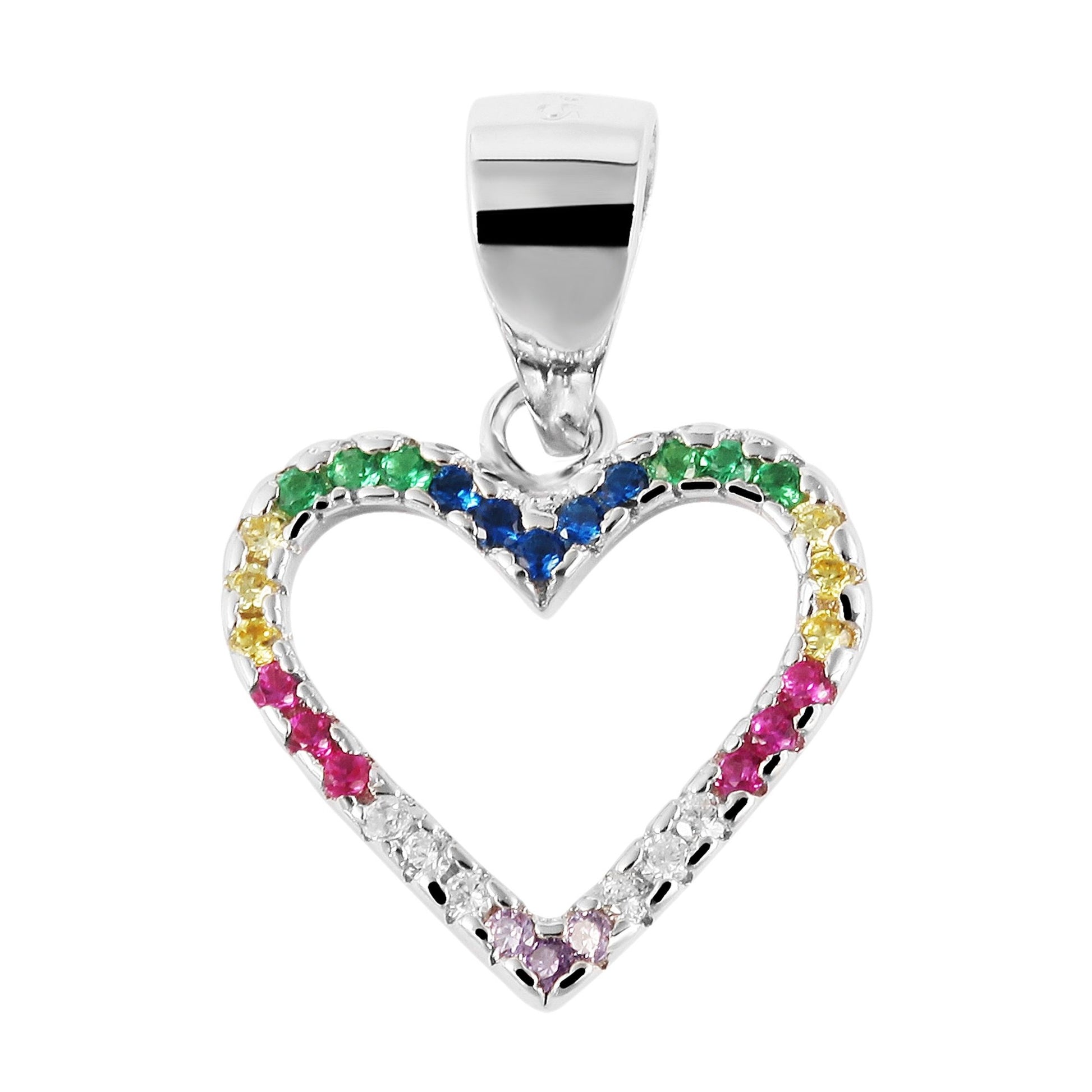 Damen Anhänger – Herz Herzanhänger aus 925 Silber mit Zirkonia