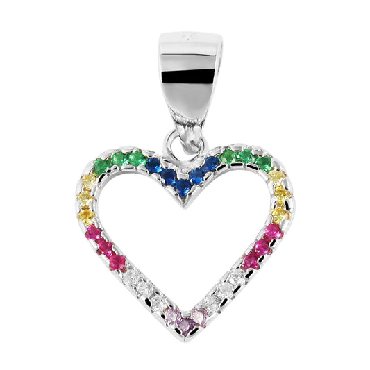 Damen Anhänger – Herz Herzanhänger aus 925 Silber mit Zirkonia