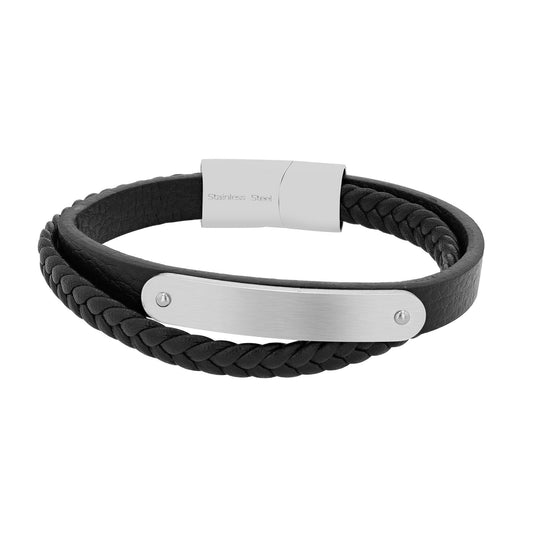 Damen Armband aus Leder 21,5 cm