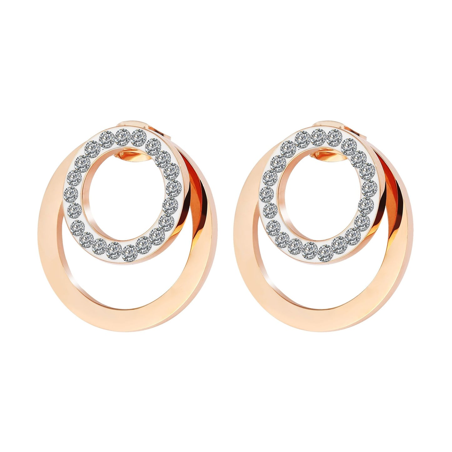 Damen Ohrringe – Ohrstecker aus Edelstahl mit Strass Steinchen