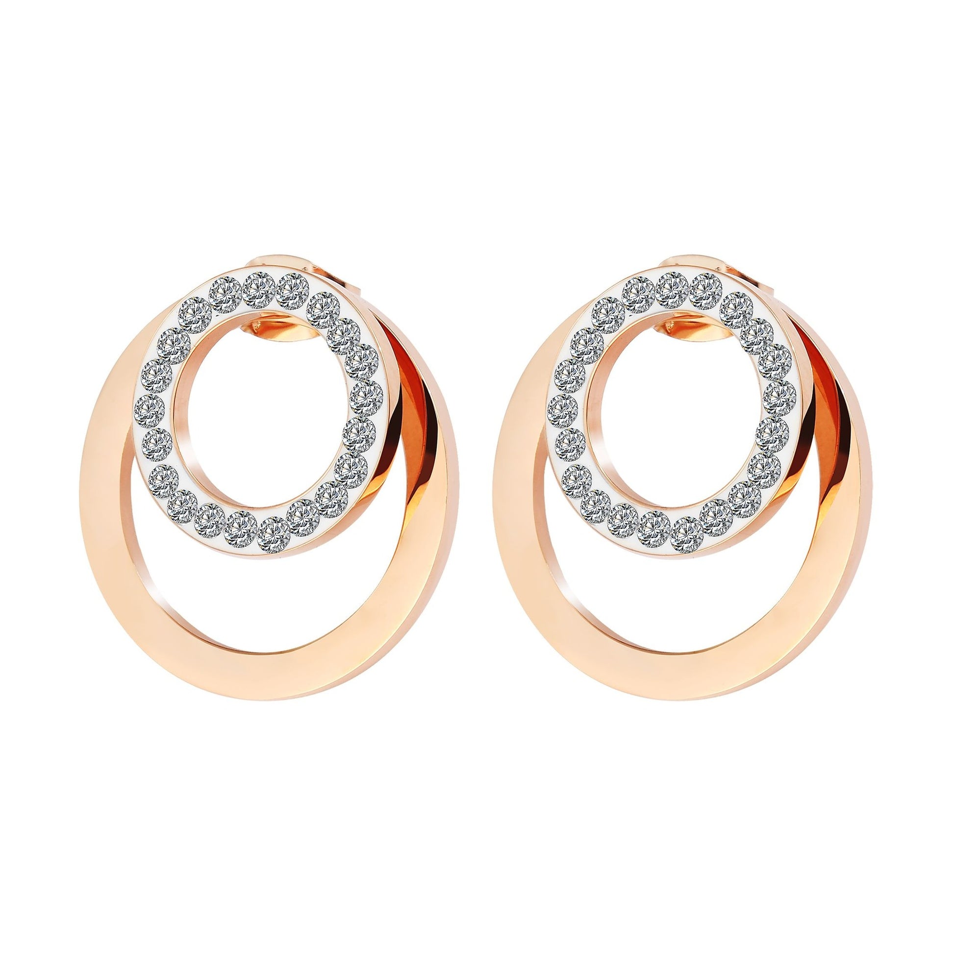 Damen Ohrringe – Ohrstecker aus Edelstahl mit Strass Steinchen