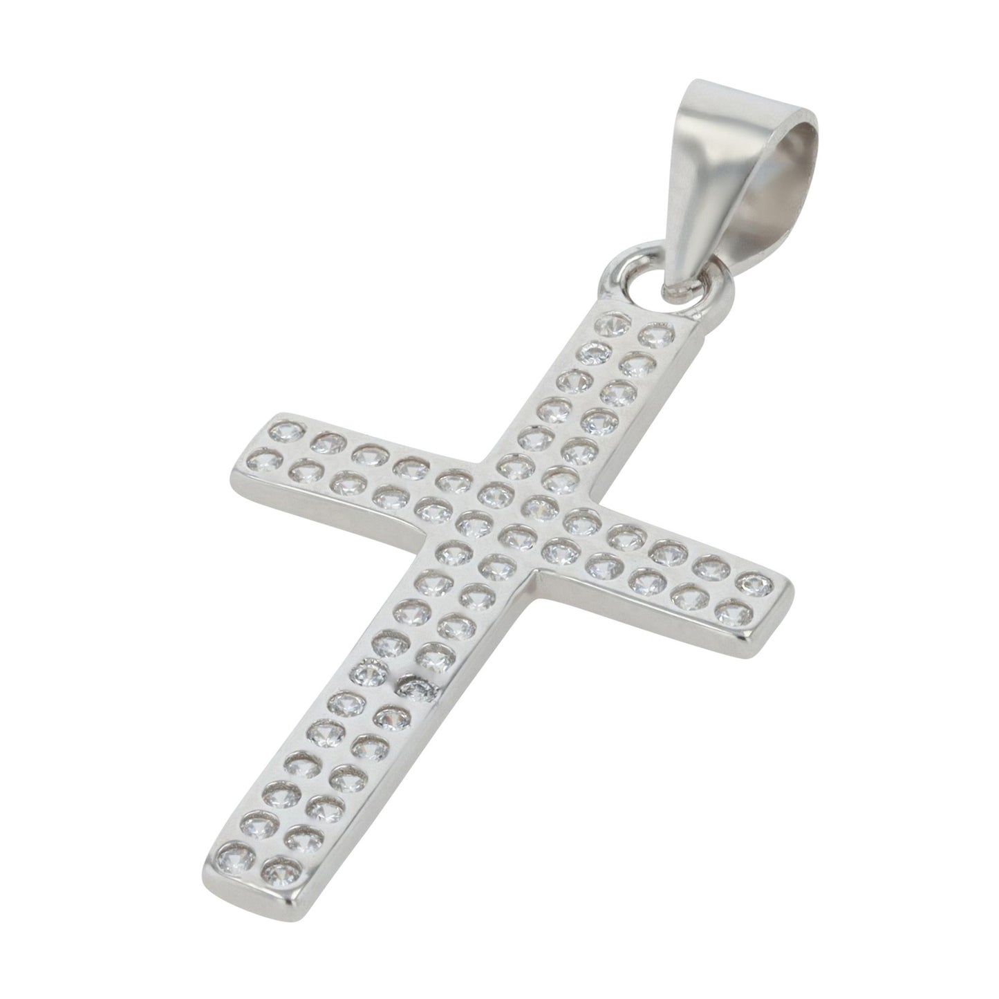 Damen Anhänger – Kreuz Kreuzanhänger aus 925 Silber mit Zirkonia