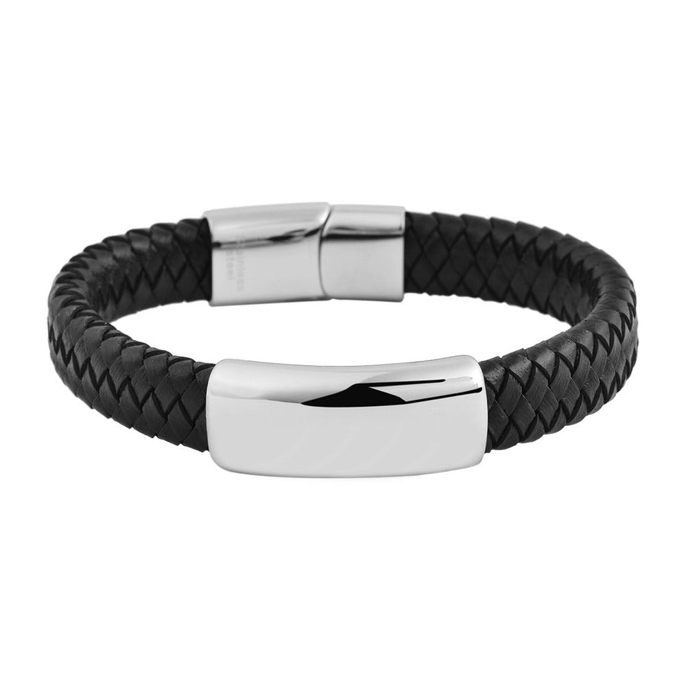 Herren Armband aus Leder 21 cm