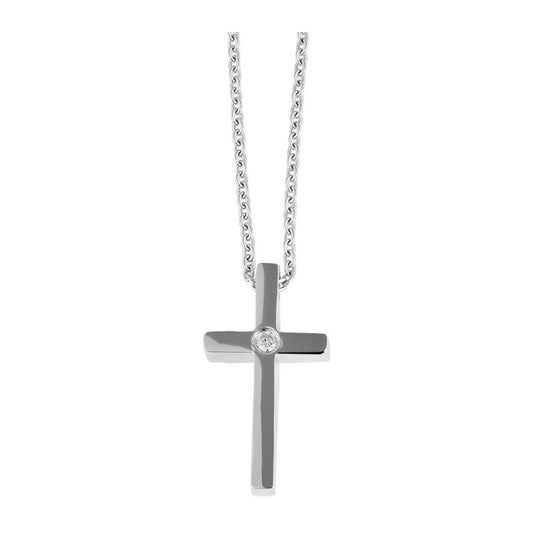 Damen Halskette mit Anhänger – Kreuz aus Edelstahl