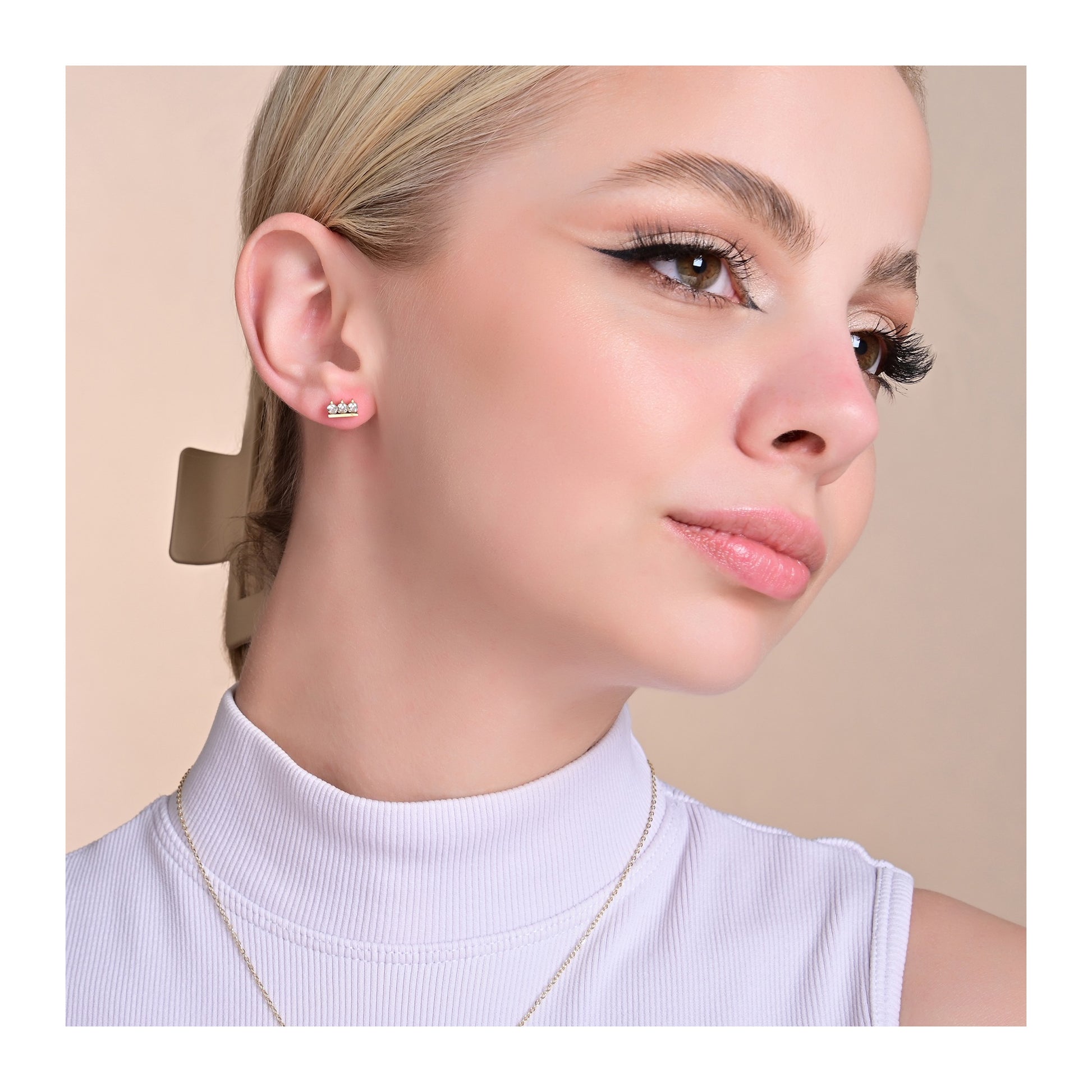 Damen Ohrringe – Ohrstecker aus Edelstahl mit Zirkonia
