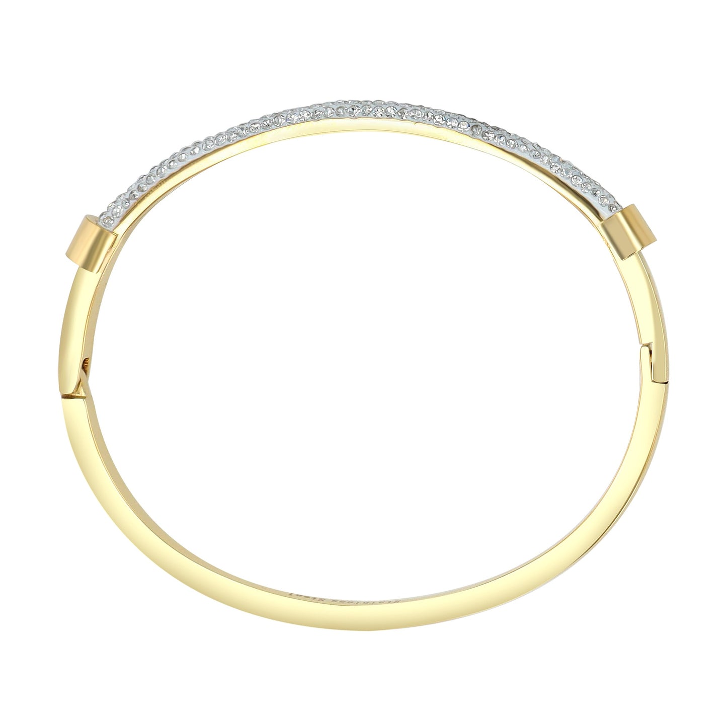 Damen Armband – Armreif aus Edelstahl mit Strass Steinchen Ø 6,0 cm cm