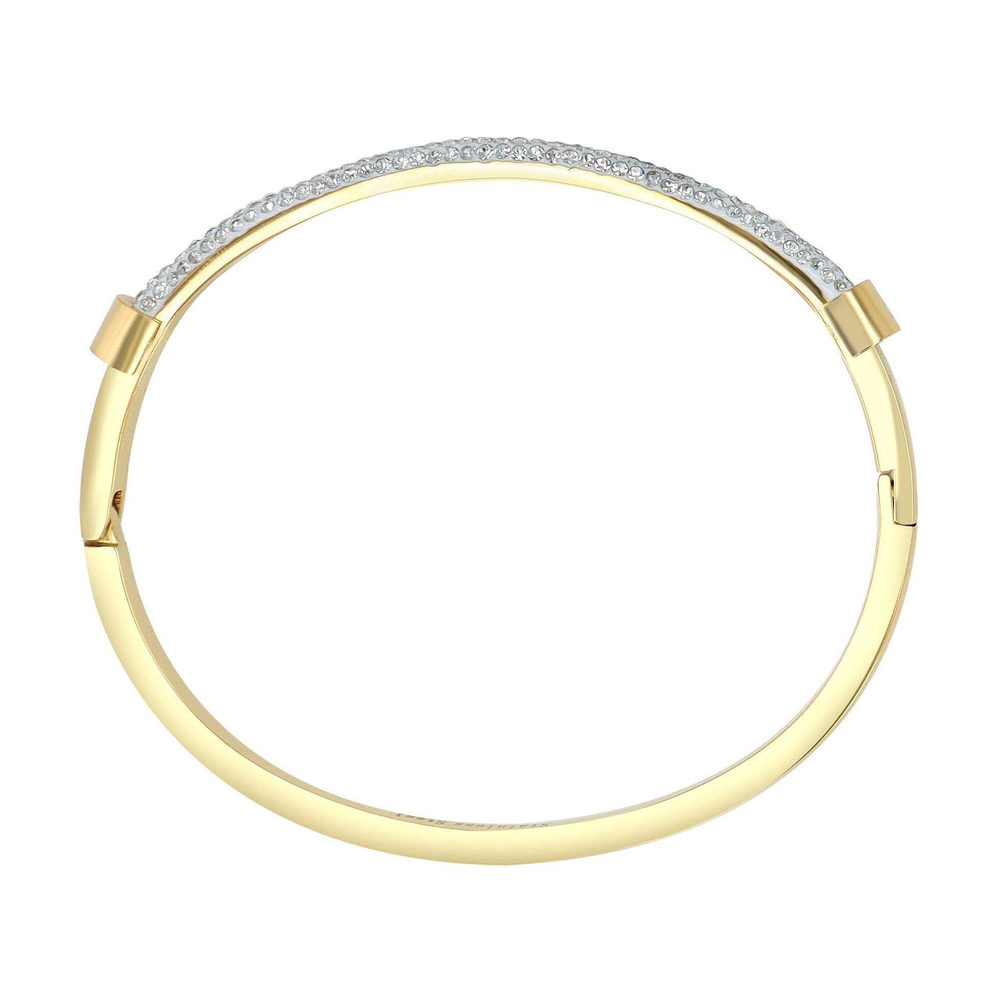 Damen Armband – Armreif aus Edelstahl mit Strass Steinchen Ø 6,0 cm cm