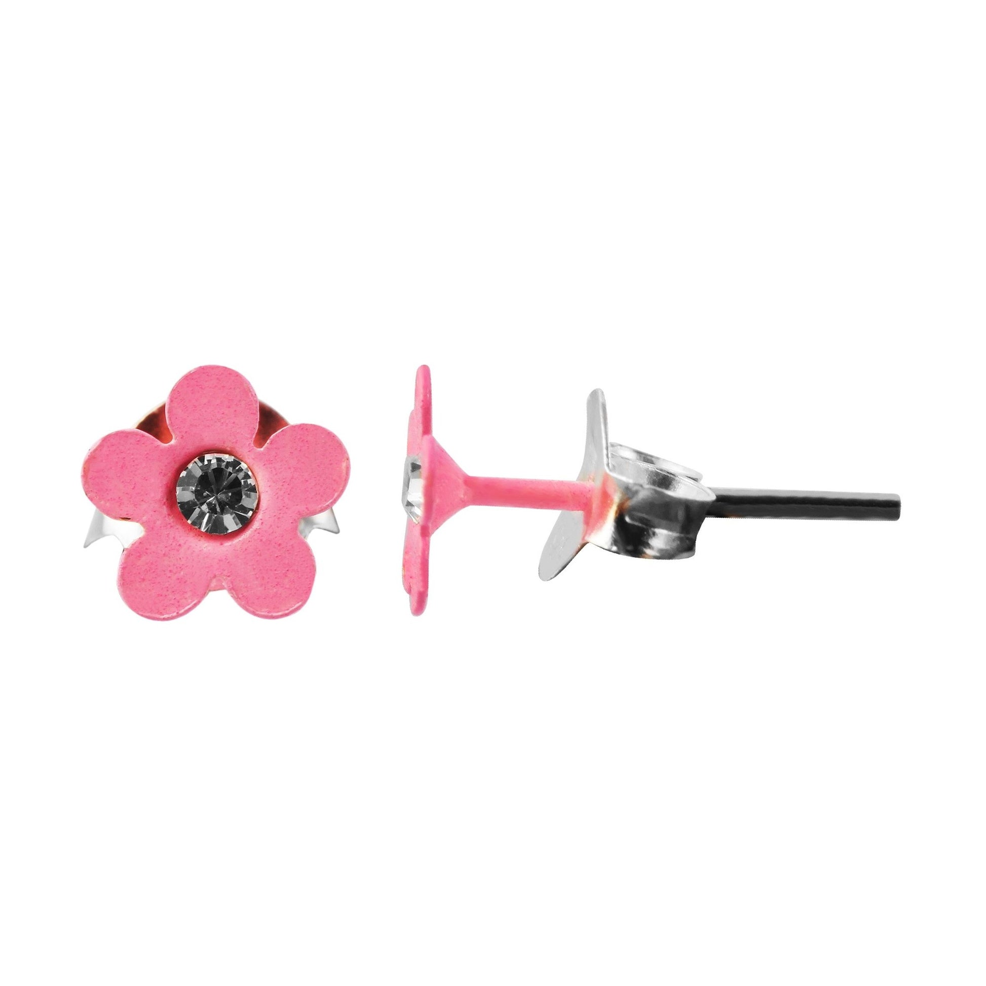 Mädchen Ohrringe – Ohrstecker aus 925 Silber mit Strass Steinchen